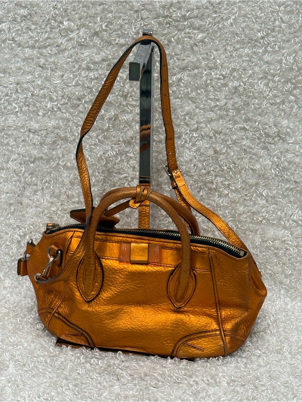 Burberry Prorsum Metallic Blaze Satchel Bag Gold